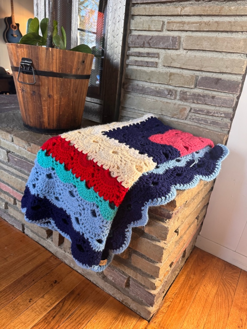Handmade Multicolor Crochet Throw Blanket
